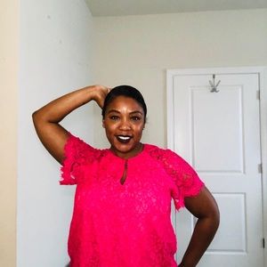 J.Crew pink lace top size Small